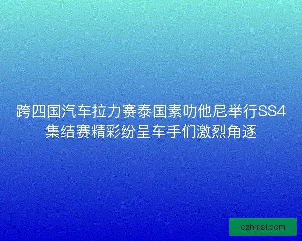 跨四国汽车拉力赛泰国素叻他尼举行SS4集结赛精彩纷呈车手们激烈角逐