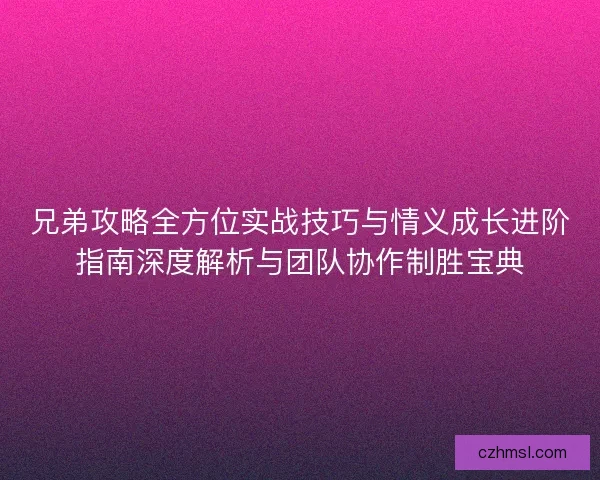 兄弟攻略全方位实战技巧与情义成长进阶指南深度解析与团队协作制胜宝典